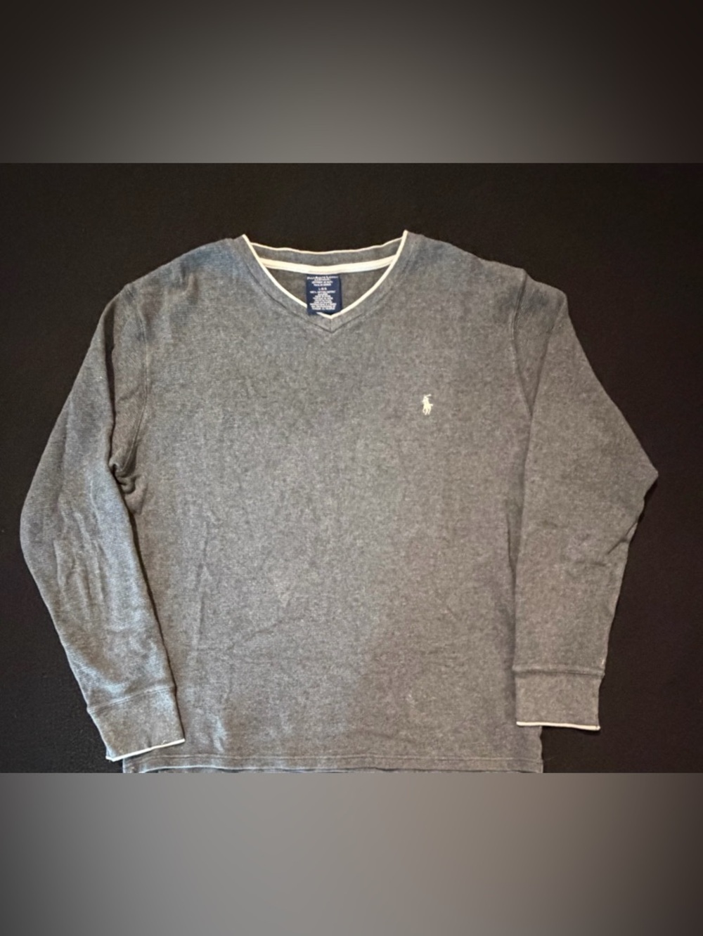POLO RALPH LAUREN Thermal Sleepwear Gray 100% Cotton Size Large